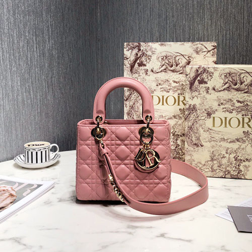 디올 MY ABCDIOR 레이디백  M0538 라이트핑크 금장