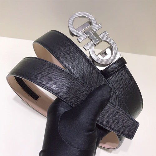 페레가모  신상 벨트 678890 블랙 은장