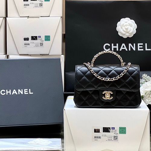 샤넬 탑핸들 플랩 백 미니 AS4022 블랙