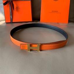 에르메스  신상  양면용 벨트 XTY187 오렌지 금장