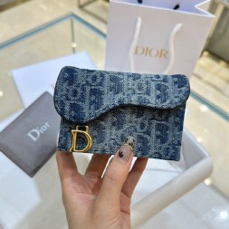 디올 OBLIQUE SADDLE 동전지갑 S5611데님
