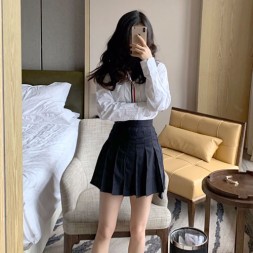 톰브라운 여성용 미니 스커트 TB8722 네이비