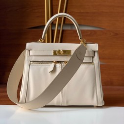 에르메스 라키스 켈리백 28CM 72828 크림