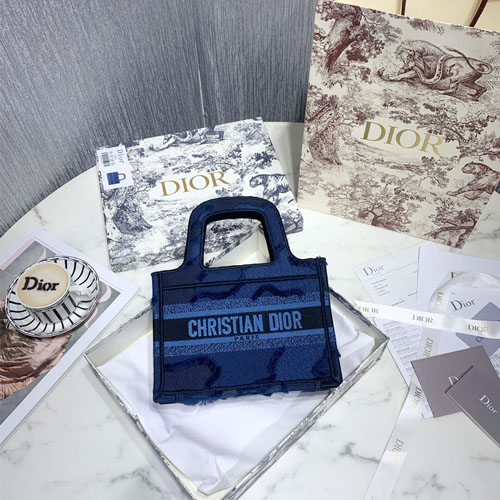 디올 오블리크 미니북 토트백 M1271 블루