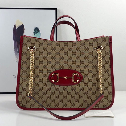 구찌 1955 홀스빗 미디엄 토트백 621144 레드