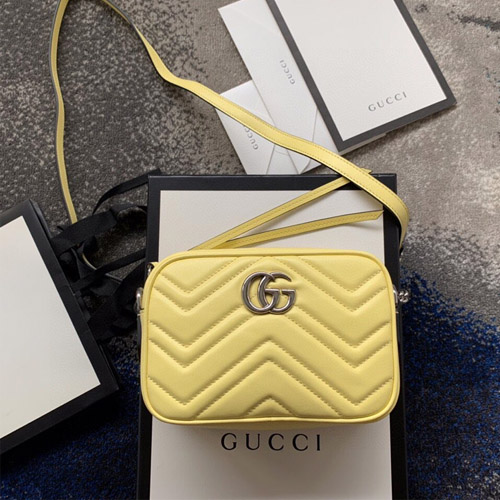 구찌 GG 마몽 마틀라세 미니 백 448065 옐로우