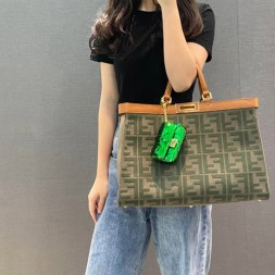 펜디 피카부 X-캔버스 토트백 6F1892 그린