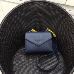 프라다 사피아노 가죽 숄더 백 1BD186 네이비