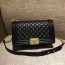 샤넬 보이 미듐 플랩백 A67086 램스킨 블랙 금장