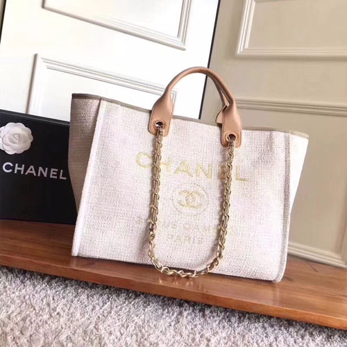 샤넬 도빌백 라지  A57067 베이지