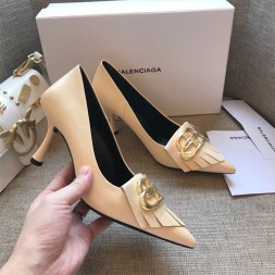 발렌시아가 프린지 나이프 펌프스 595966 베이지