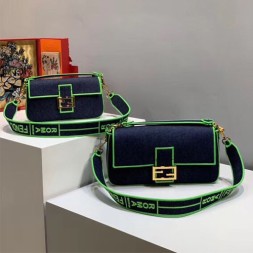 펜디 블루 데님 바게트백 8BR771 그린