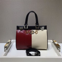 구찌 주미 스네이크 스킨 스몰 탑 핸들 백 ‎569712 멀티