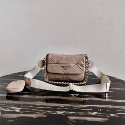 프라다 나파 가죽 패치워크 숄더 백 1BH178 누드