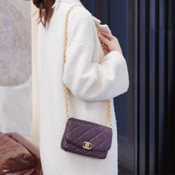  샤넬 스몰 플랩백 AS2189 램스킨 퍼플