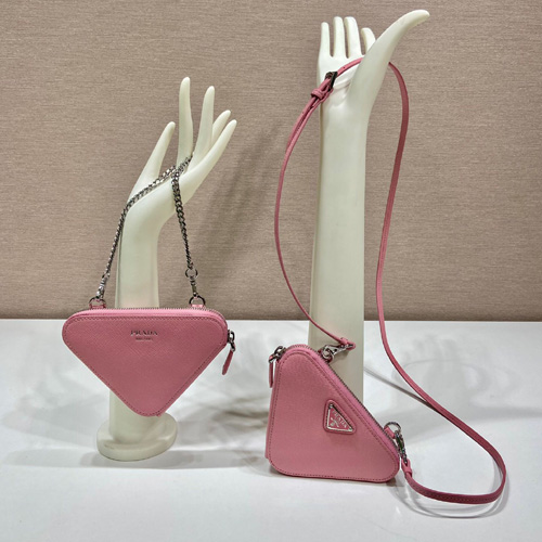 프라다 사피아노 삼각로고 미니 크로스백 1NR015 핑크