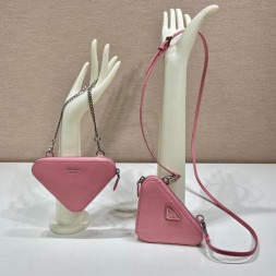 프라다 사피아노 삼각로고 미니 크로스백 1NR015 핑크