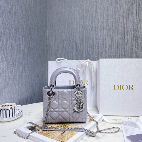 디올  레이디백 미니 M0505 실버 은장
