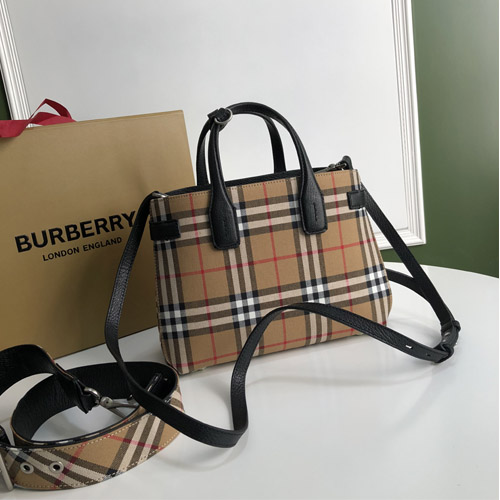 버버리 스몰 체크무늬 배너 토트백 40784801