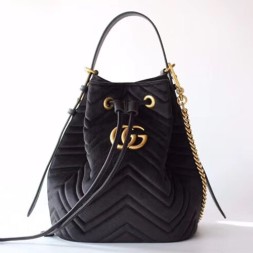 구찌 마몬트 벨벳 버킷백 525081 블랙