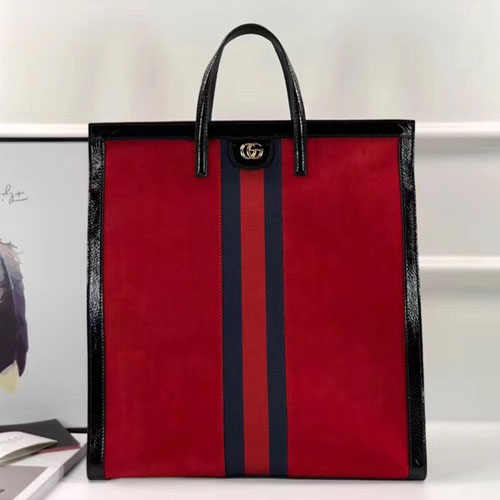 구찌 18FW 오피디아 토트백 524536 스웨이드 레드