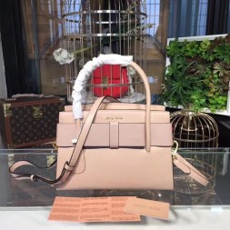 미우미우 신상 마드라스 보우 토트백 5BA056 연핑크