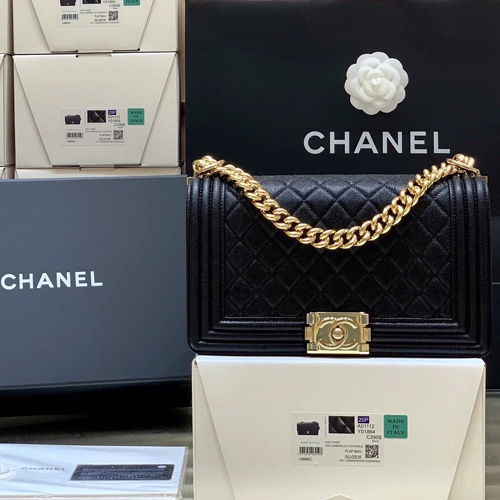 샤넬 보이 미듐 플랩백 A67086 이리테센트 캐비어 블랙 ++