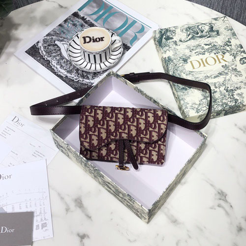 디올 오블리크 새들 클러치백/벨트백 S5619 버건디