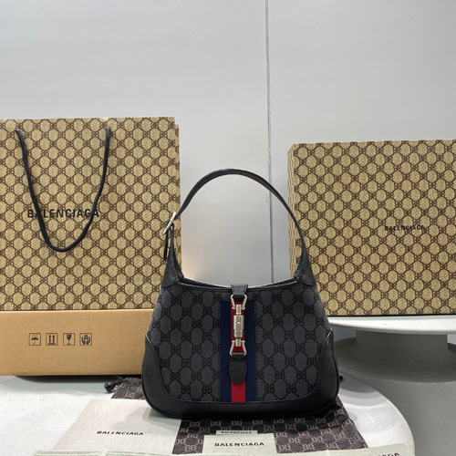 발렌시아가&구찌 캔버스 자카드 미니 호보백 680132