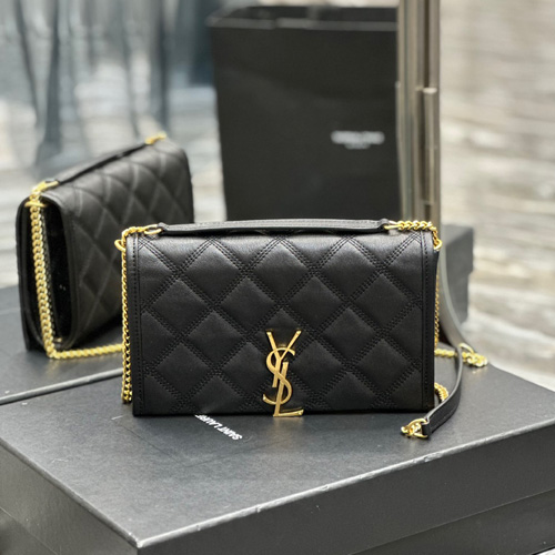 생로랑 베키 퀼팅 체인 숄더백 585031 블랙