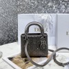 디올  미니 레이디백 M0505 새틴 그레이