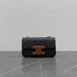 셀린느 가죽 퀴르 트리오페 체인 숄더백 199243 브라운