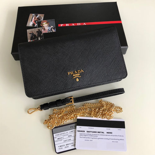 프라다 사피아노 골드체인 미니백 1ZH029 블랙