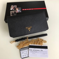 프라다 사피아노 골드체인 미니백 1ZH029 블랙