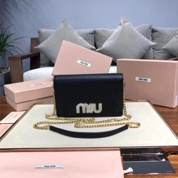 미우미우 가죽 숄더백 5BP004 블랙