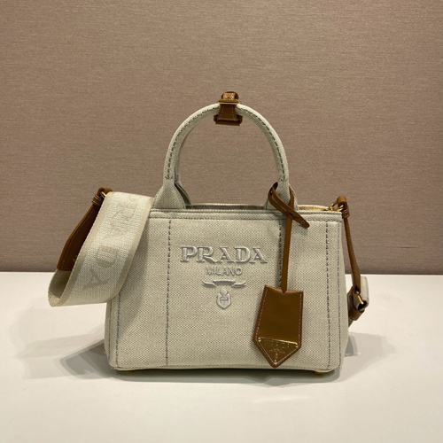 프라다 리넨 믹스 미니 핸드백 1BA038