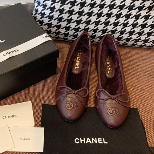 샤넬 신상 플랫 G34279 버건디