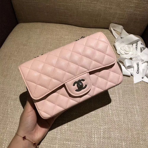 샤넬 CF20 캐비어 점보백 A1116 핑크 은장