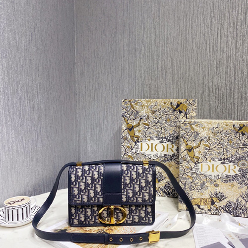 디올 몽테인 자카드 플랩 백 M9203 네이비