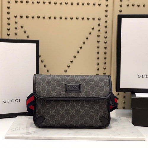 구찌 남여공용 GG 수프림 벨트 백 598113 블랙