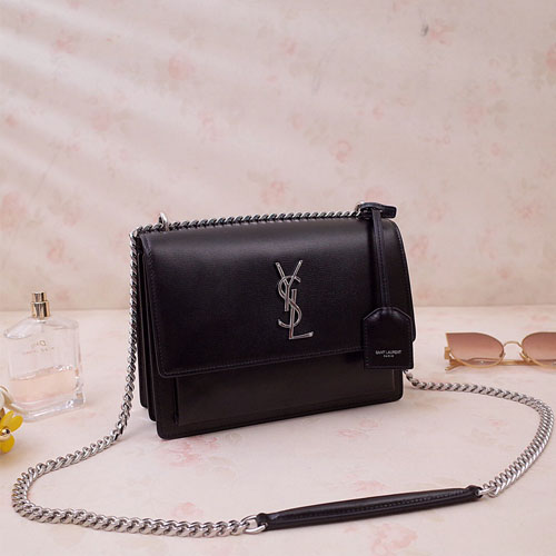 입생로랑 미디엄 선셋백 442906 블랙 은장