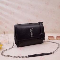 입생로랑 미디엄 선셋백 442906 블랙 은장