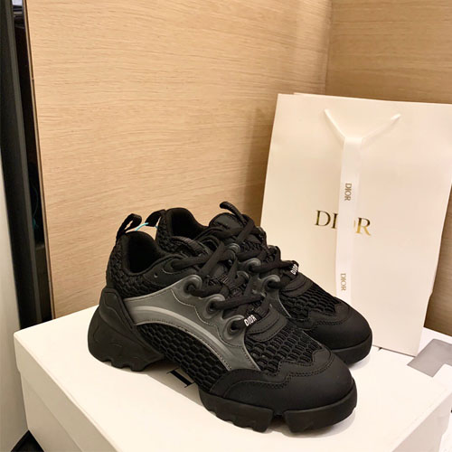 디올 여성용 D-CONNECT 스니커즈 KCK280 블랙