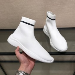 프라다 니트 패브릭 하이탑 스니커즈 F0698 화이트