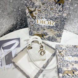 디올 마이크로 레이디백 S0856 에나멜 화이트