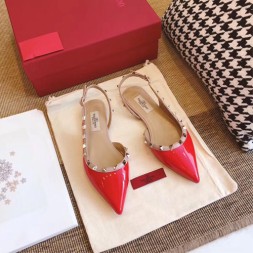 발렌티노 락스터드 슬링백 발레리나 SW2S0H13 레드