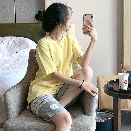 톰브라운 남여공용 티셔츠 TB8715 옐로우