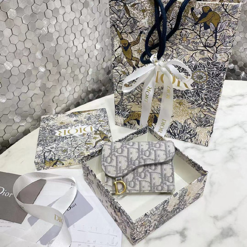 디올 OBLIQUE SADDLE 동전지갑 S5611 그레이