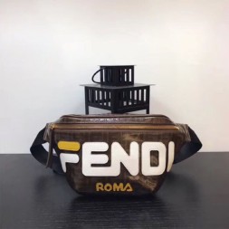 펜디 멀티 컬러의 캔버스 벨트 백 8BM006