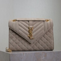 생로랑 스웨이드 언벨로프 숄더백 487206